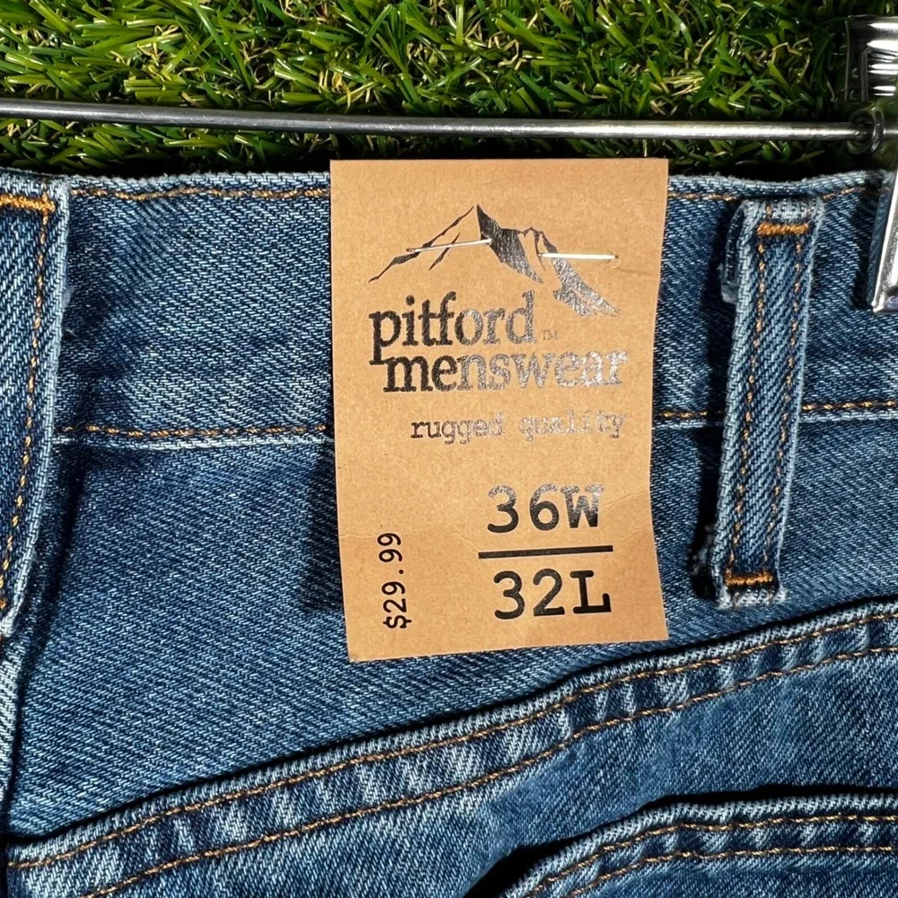 George Mens‎ Regular Fit Jeans 36x32 Medium Wash Blue 100% Cotton GM08464 NEW